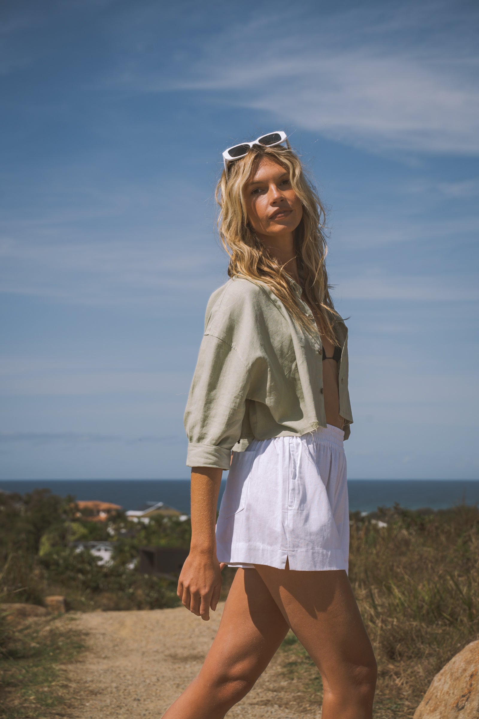 Solana Parachute Top - Sage Green