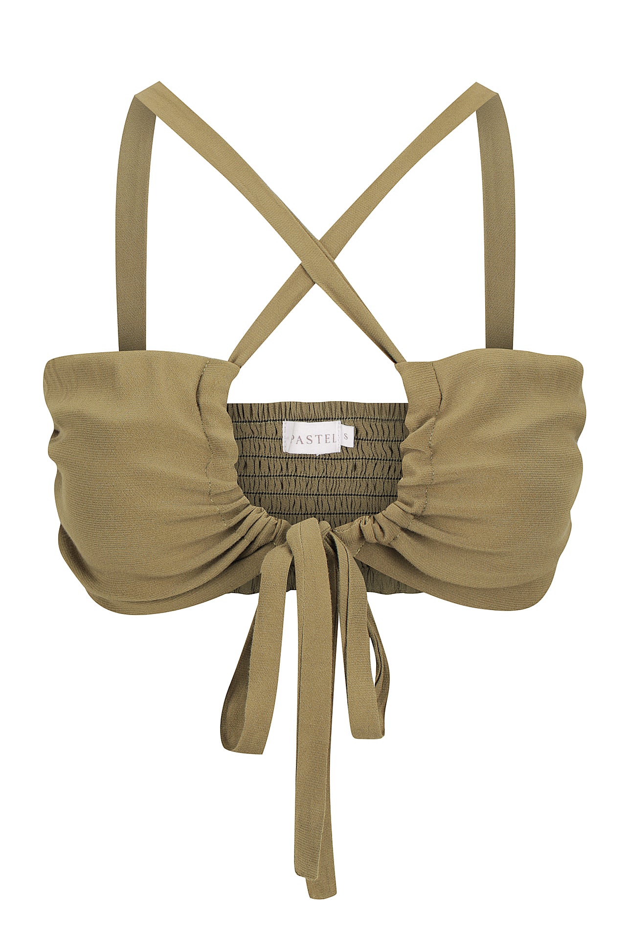 Solana Gathered Tie Top - Pandanus Green