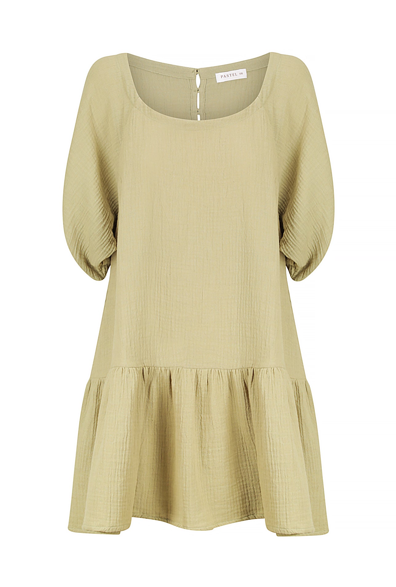 Solana Puff Sleeve Mini Dress - Sage