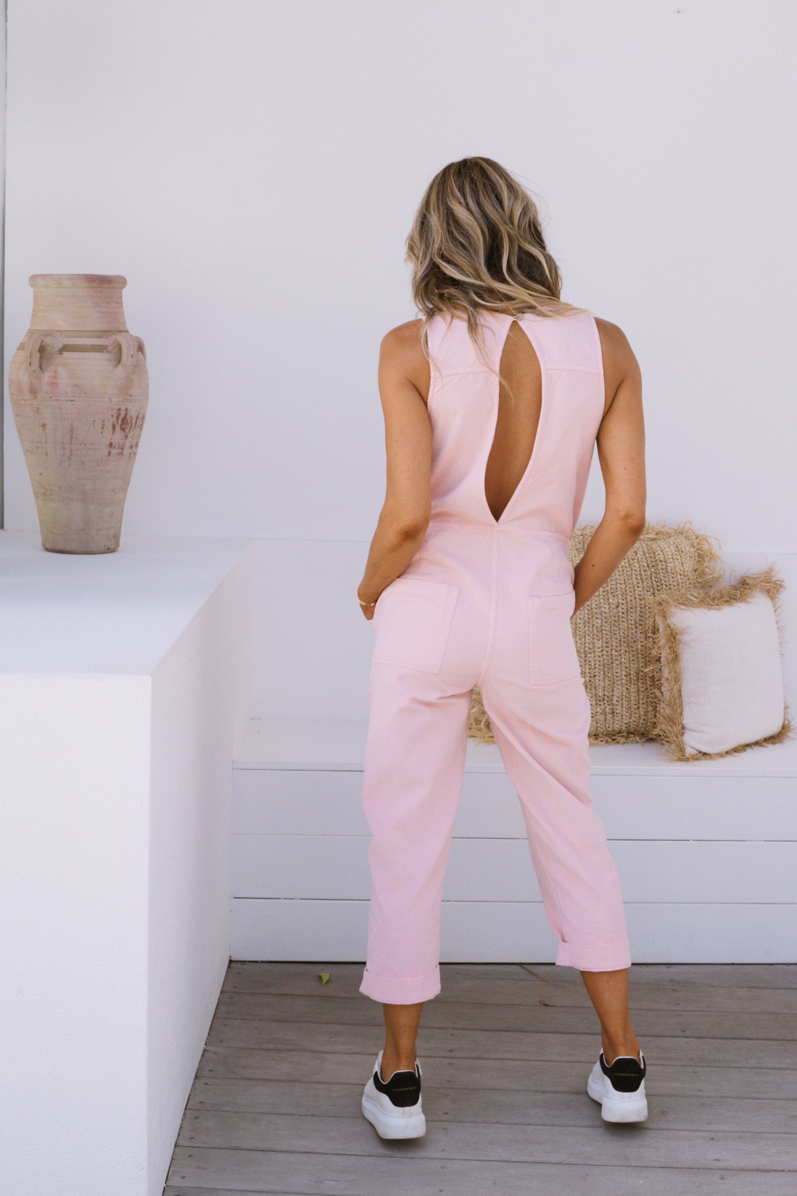 Solana Cord Romper - Rose