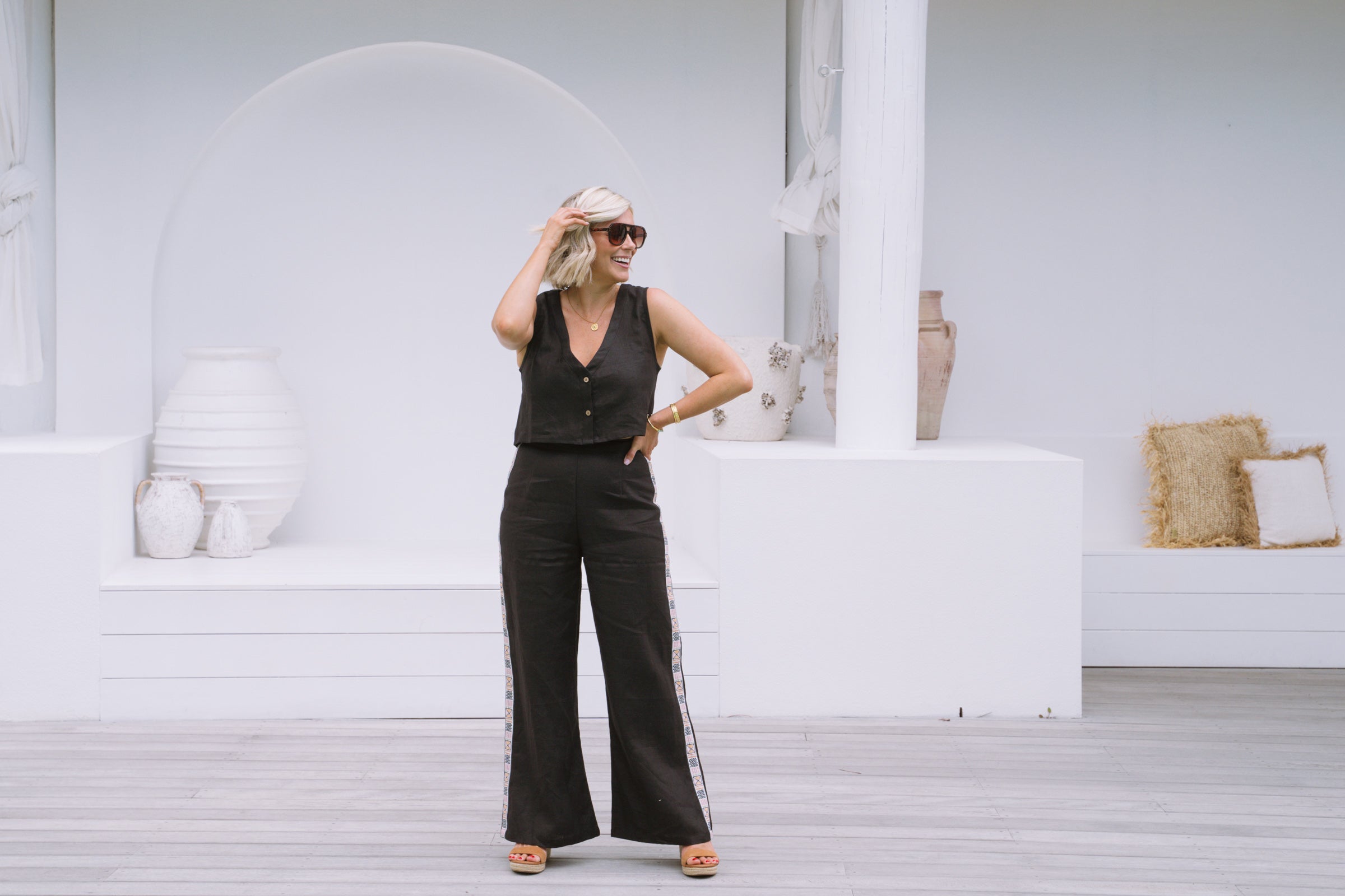 Blazing Border Pant - Black