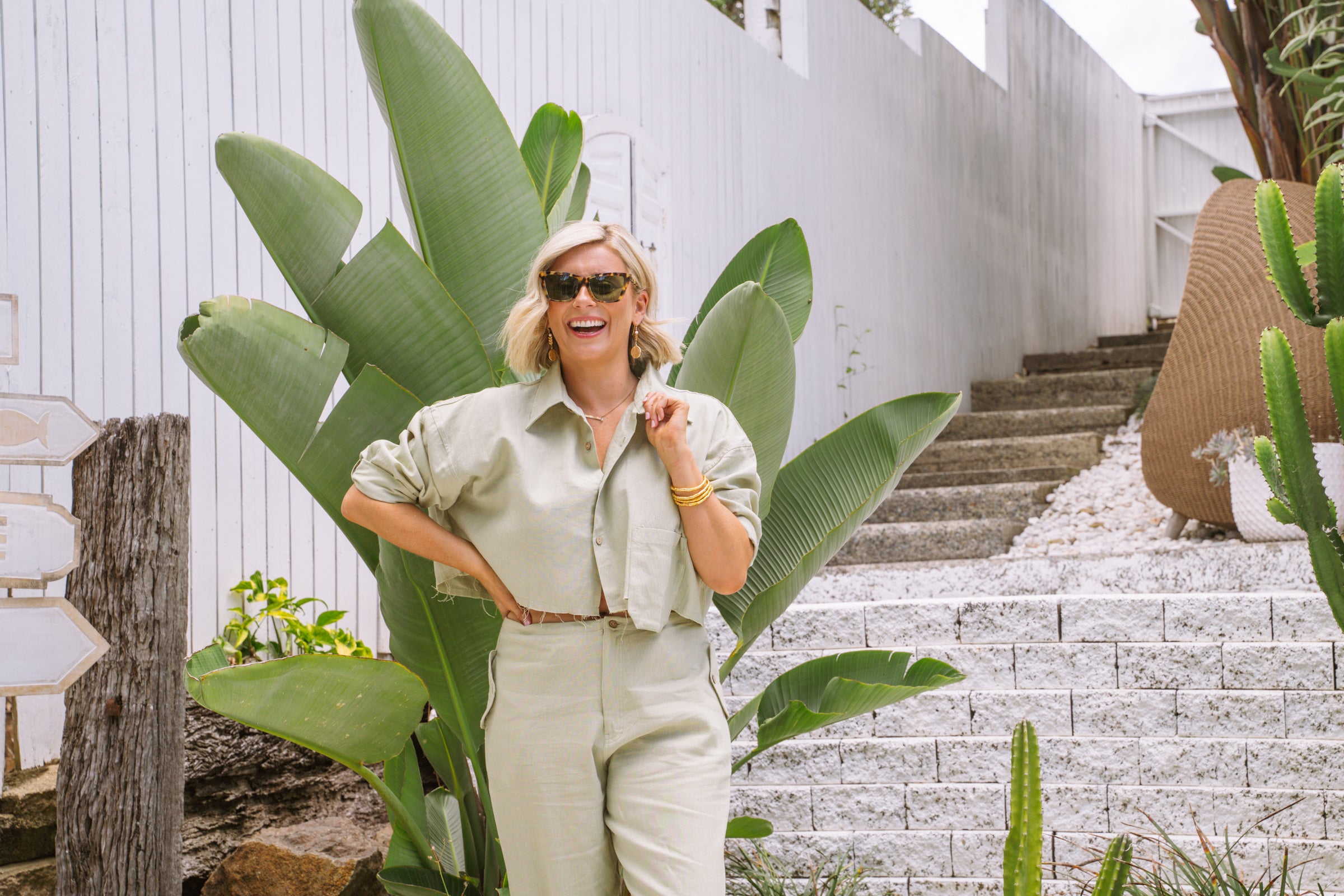 Solana Parachute Top - Sage Green