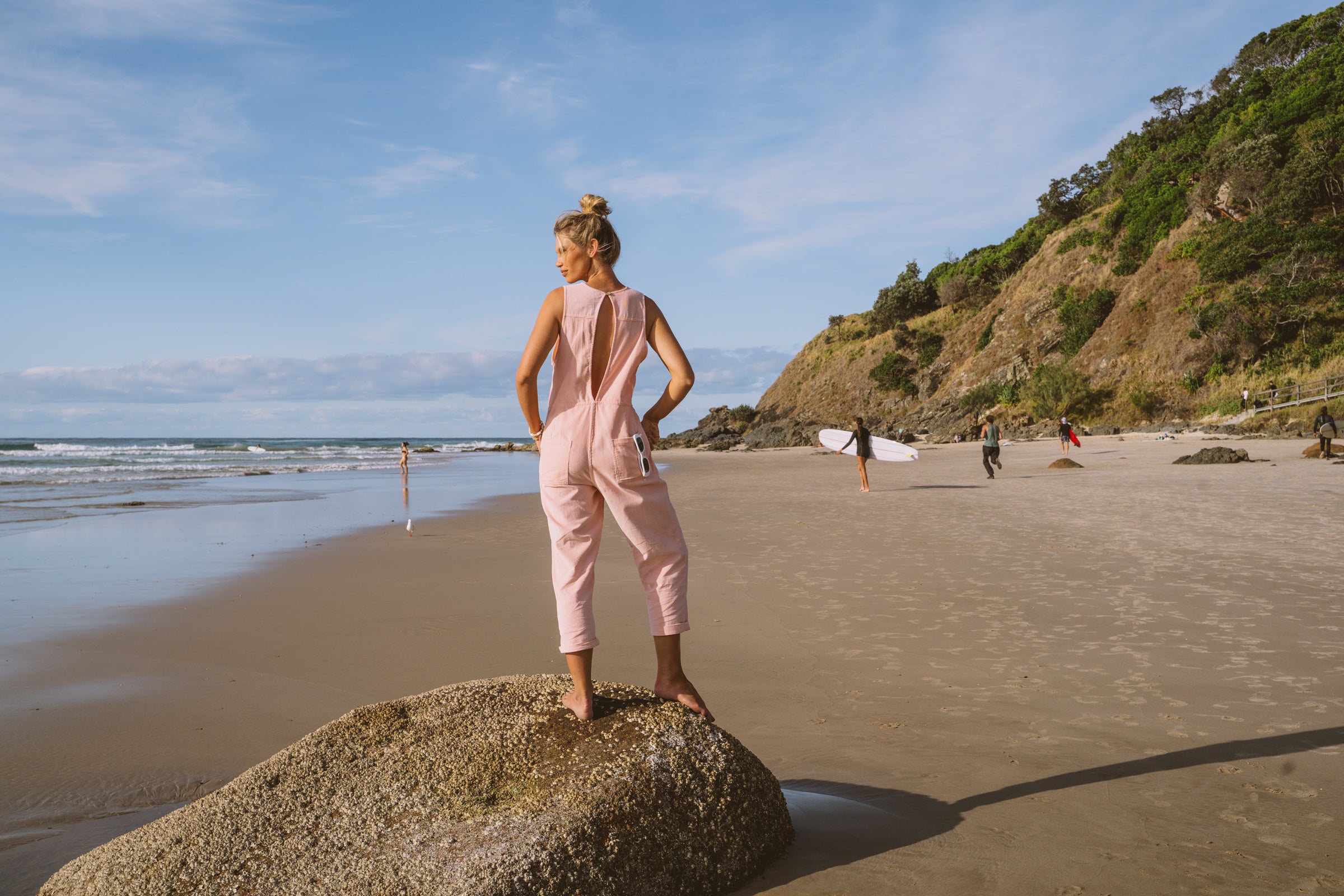 Solana Cord Romper - Rose