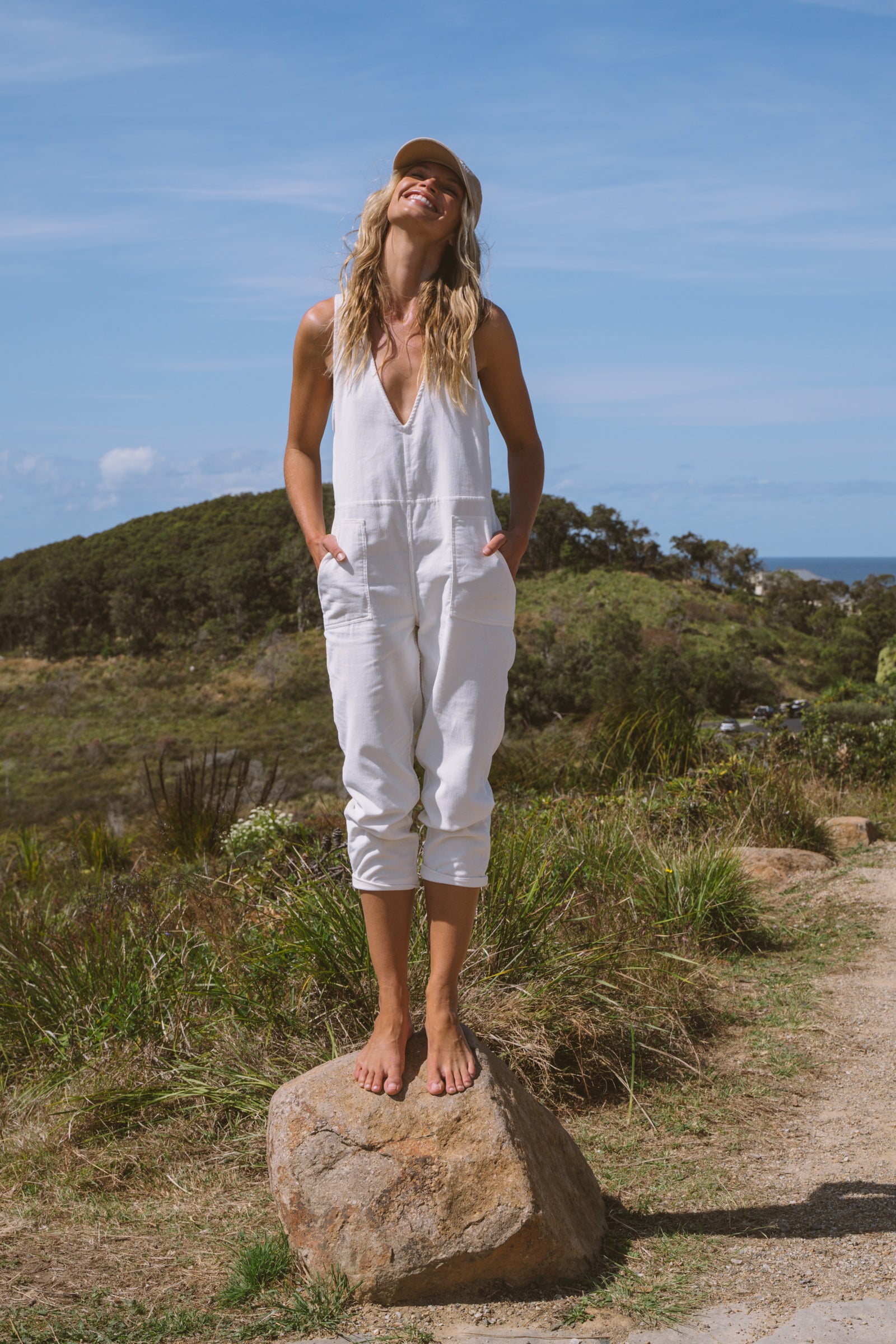 Solana Cord Romper - Ivory