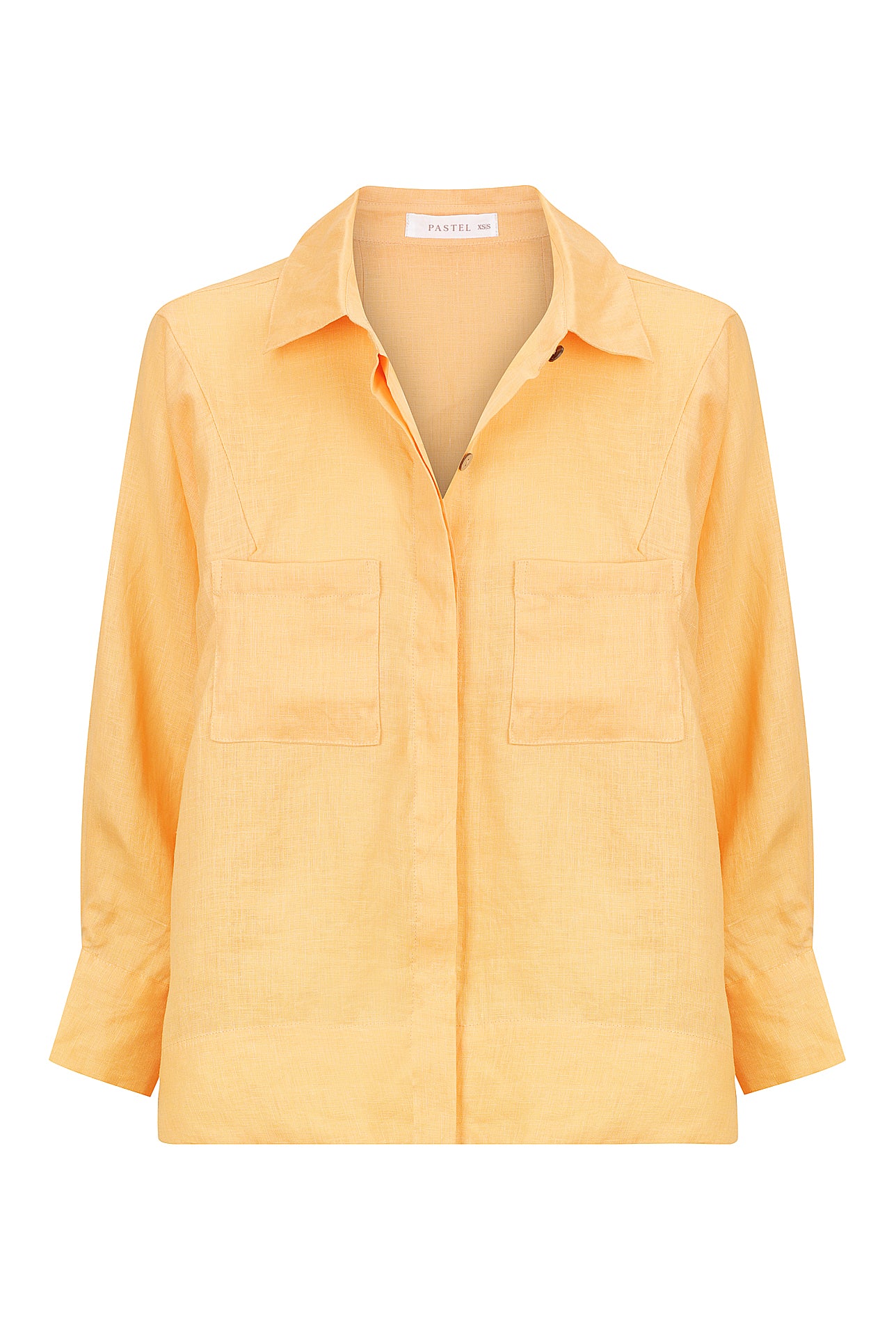 Solana 3/4 Sleeve Button Up Shirt - Melon