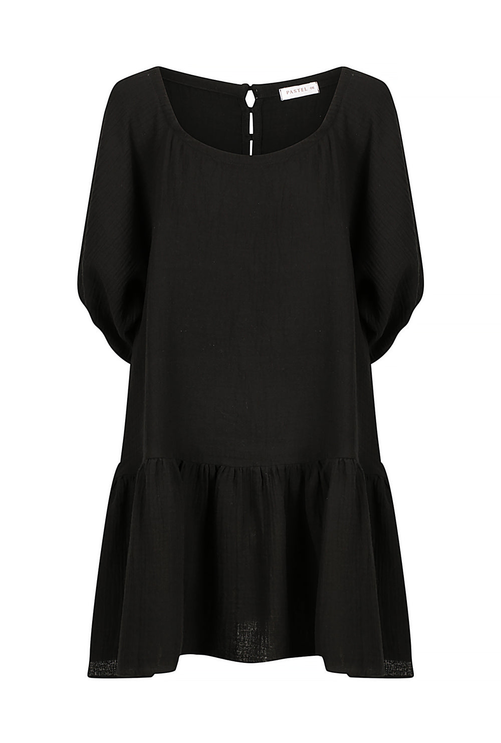 Solana Puff Sleeve Mini Dress - Black | Pastel Byron Bay