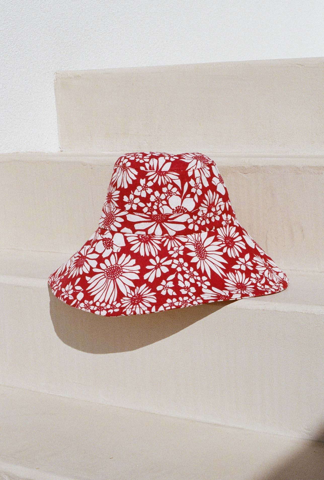 Delilah Linen Sun Hat - Cherry